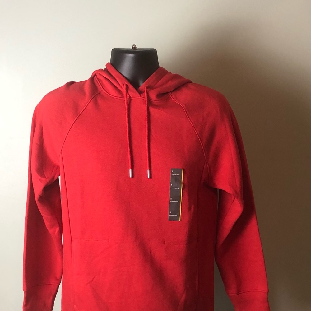 All in Motion Men's Cotton Fleece Pullover Hoodie, Red, Small -